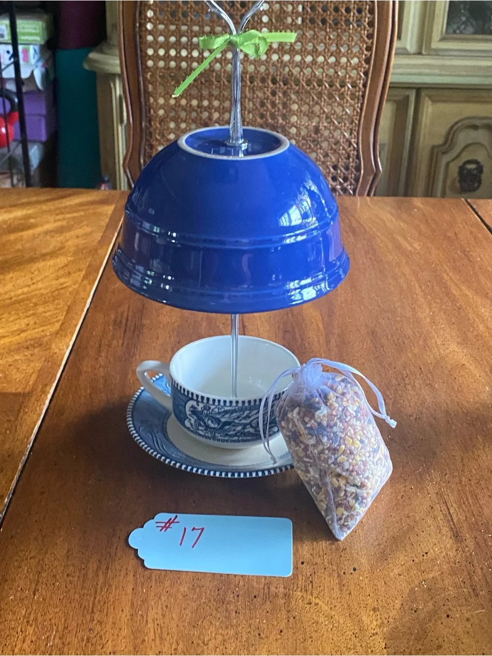 Royal China Currier & Ives Tea Cup Bird Feeder